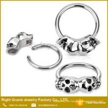 14g Captive Bead Septum Ring Schädel Skelett 316L Edelstahl Körperschmuck